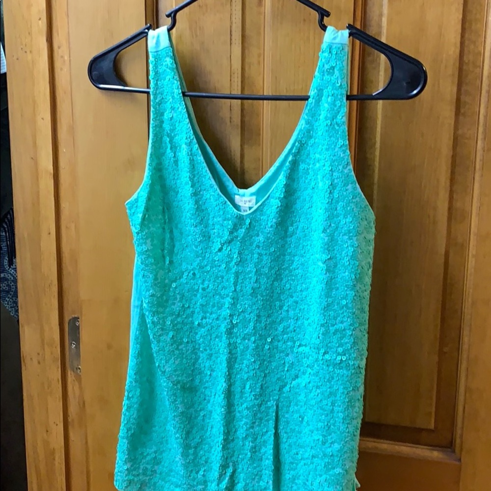 Jcrew sparkly teal tank